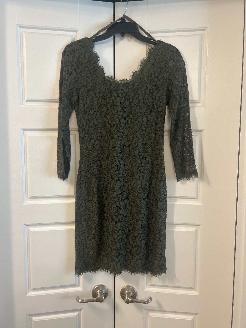 Diane Von Furstenberg DVF Green Zarita Lace Dress Size 4